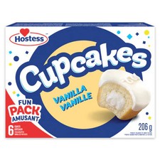Hostess Vanilla Cupcakes with Frosting and Creamy Filling, 206g/7.3 oz, Box