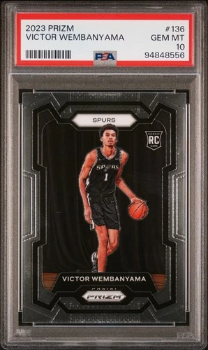 2023-24 Panini Prizm Victor Wembanyama #136 Base Rookie RC Spurs PSA 10 Gem Mt