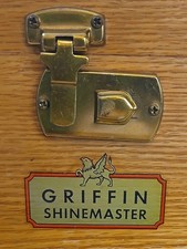 Vintage Griffin Shinemaster Wood Shoe Shine Box With Brushes Shoe Horns