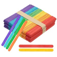 150Pcs Crafts Sticks, 4.9 Inch Wooden Sticks for Crafts, Multicolor