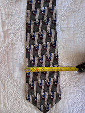 Jimmy V 100% Silk Woven Geometric Men’s Classic Wide Grey Tie Made In USA