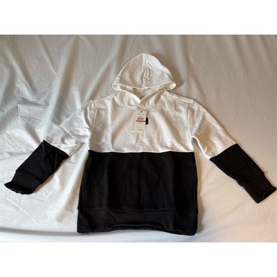 Calvin Klein Jeans Kids Color Block Hoodie Size 8 Blk/Wt Pullover RN# 130323 NWT