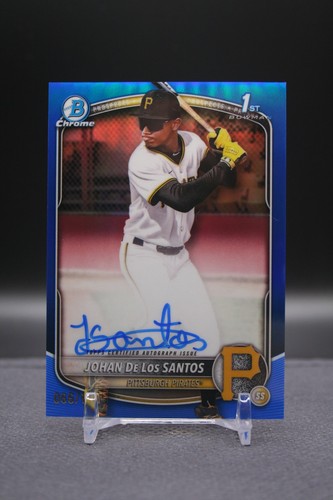 2025 Bowman Chrome | Johan de los Santos | 1st Bowman Blue Refractor Auto /150