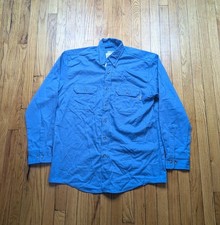Tyndale FR Cat 2 Shirt Size Large Light Blue Oxford Arc Rated Welding Workwear
