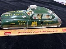 Vintage 1949 MARX Toys Tin Dick Tracy No. 1 Wind-Up Police Squad Car 11" Long