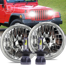 7 Inch Led Glass Headlights Original Look H4 Bulb For Jeep Wrangler Jk Jku Tj