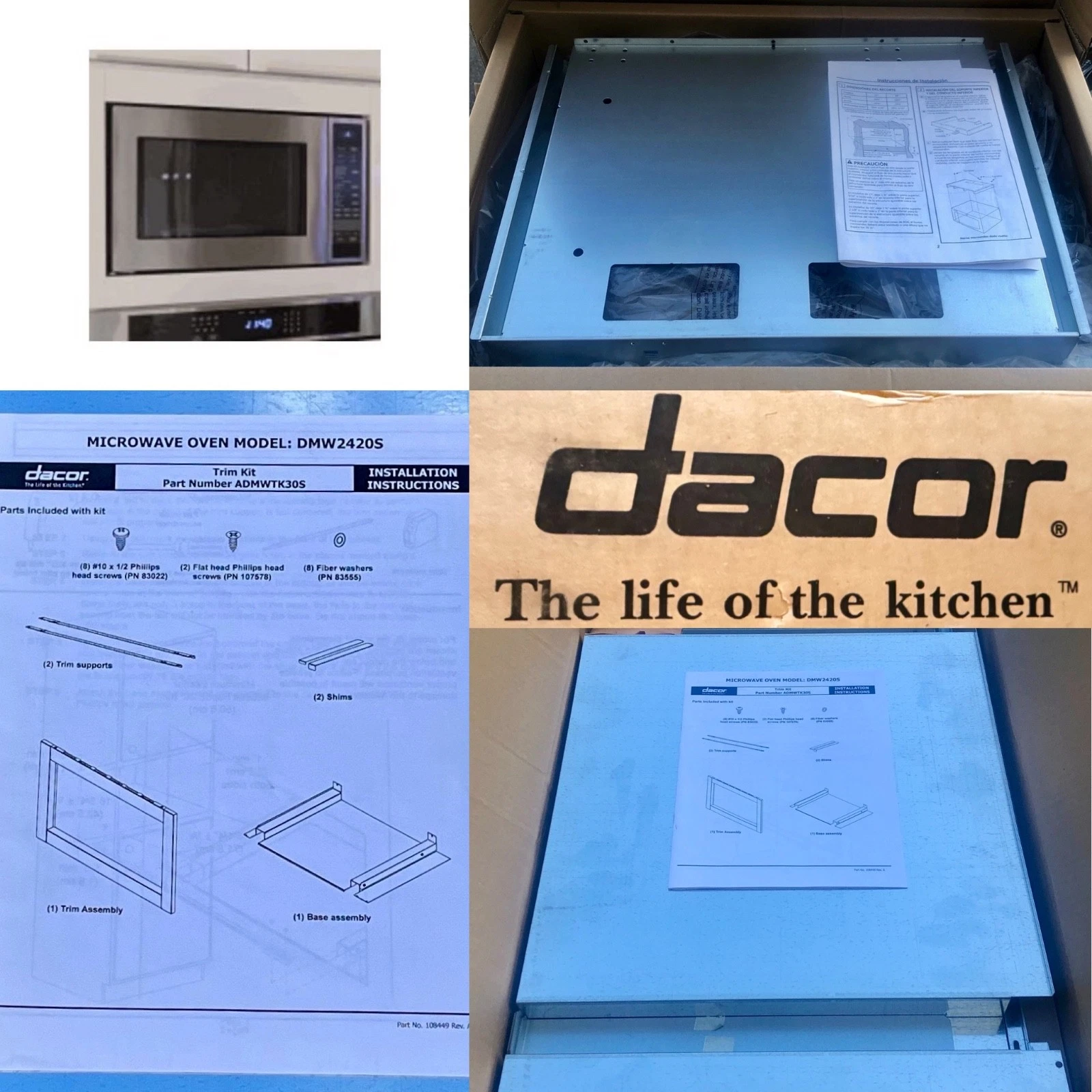 NEW IN BOX Dacor ADMWTK30S 3/4" Trim kit for DMW2420 Microwave Over a 30" Oven
Opens in a new window
