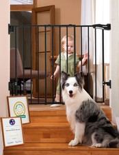Extra Wide Baby Gate Hardware Mount Auto Close Stairway Pet Safety 2643 Black