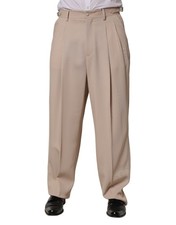 Dolce & Gabbana Beige Stretch Straight Men Dress Trouser Men's Pants