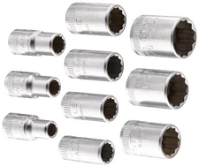 96015310 Set 1/4 Inch Drive Sockets Double Hex with Clip Bar No. 40CL-2, 10 Piec