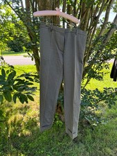 Dries Van Noten Linen / Cotton Pants size 42 Green / Brown