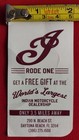2023 'I RODE ONE" COUPON for Indian Motorcycle Dealership in Daytona Beach  — photo 3