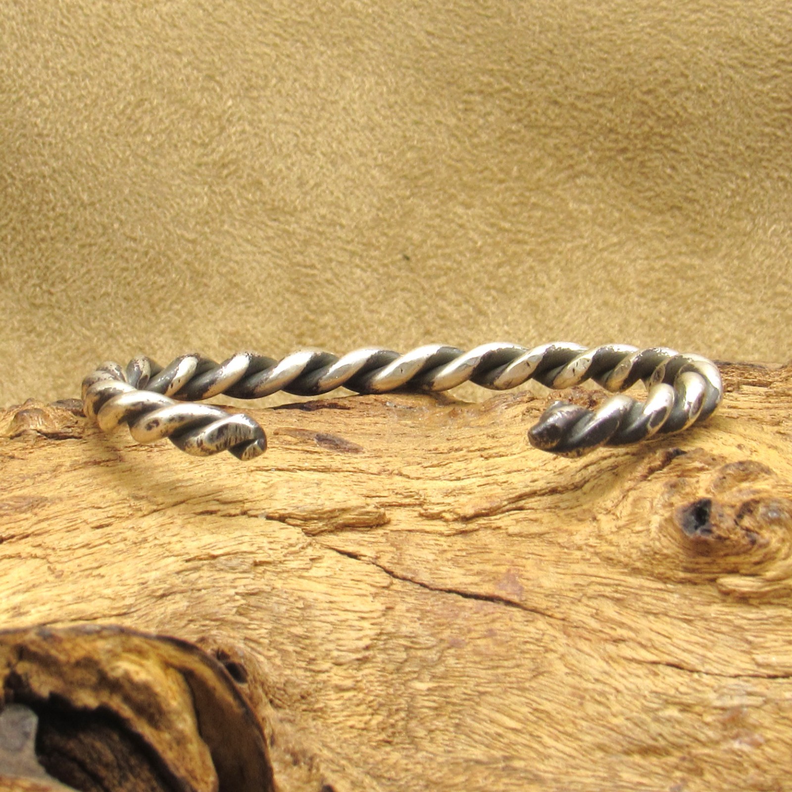 Rustic Sterling Silver Twisted Cuff - image 4