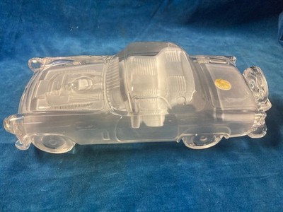 Vintage 1956 Ford Thunderbird, 10.25  long, Magic Lead Crystal Hofbauer, Germany