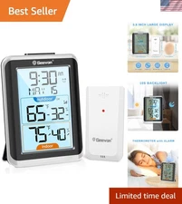 Digital Temperature & Humidity Sensor with Backlit LCD - 200ft Wireless Range