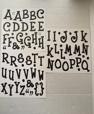 Creative Memories LARGE BLACK ABC  Stickers 3 Sheets.  Letters 2” To 2 1/4”.
