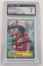 1983 Topps Russ Francis Rookie Card Auto JSA x CGC 7 / Auto 10 Slabbed Top POP. rookie card picture