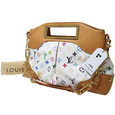 NO TARIFF Authentic Louis Vuitton Judy MM Monogram Multicolor Blanc M40255 LF462