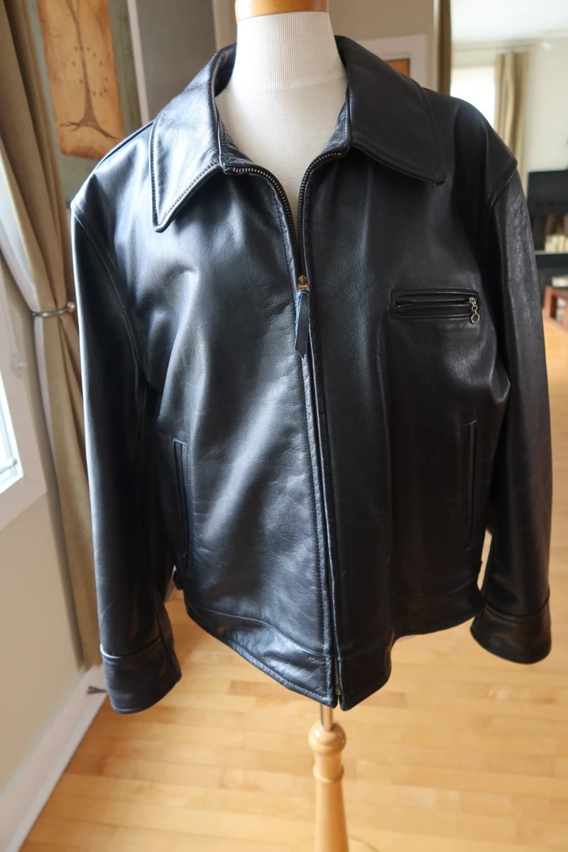 Aero Leather Black Regular Size Coats, Jackets & Vests for Men for