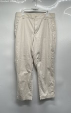 Old Navy Womens Beige Flat Front High Rise Straight Leg Chino Pants Size Large
