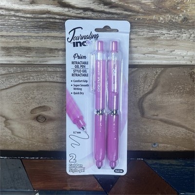 Journaling by INC Prism Retractable Gel Pens 0.7mm Black Ink 2 Pack