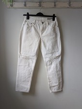 All Saints Muse Slim Destroyed White Ripped Knee Jeans SIZE W 27"