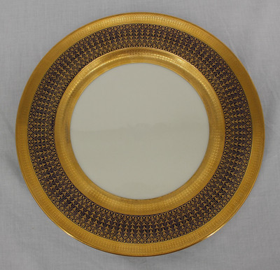 Lenox Greenleaf & Crosby Co Florida Dinner Plate Gold Encrusted Black