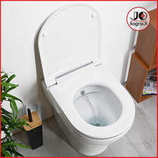 WC Bidet Combinato in ceramica bianca terra filo parete con erogatore 50x36 ZETA