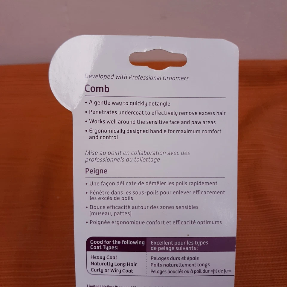 Nuevo Hartz Groomer's Best Peine para Perros y Gatos Control de Enredos elimina el exceso de vello Foto 4 de 4