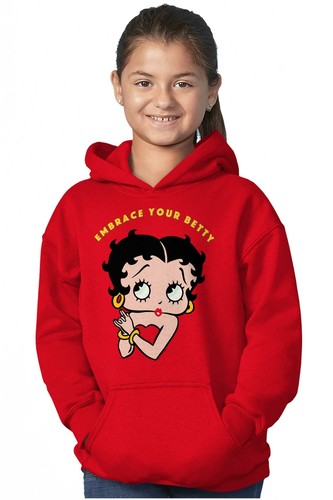 Cute Embrace Your Betty Boop Vintage Cartoon Youth Girls Hoodie Sweatshirts Kids - Picture 3 of 7