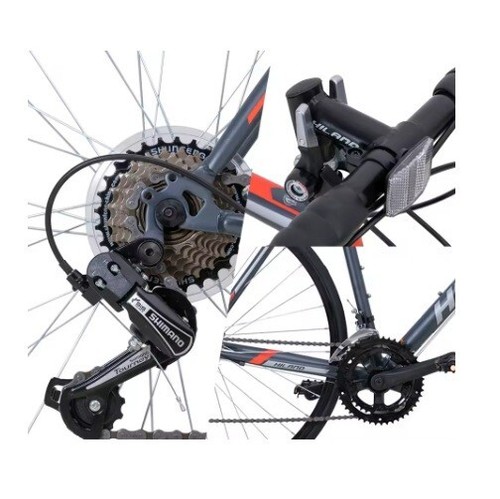 Rennrad Hiland 700c 14-Gänge Chromoly-Stahlrahmen Blau 26-Zoll - Bild 4 von 4