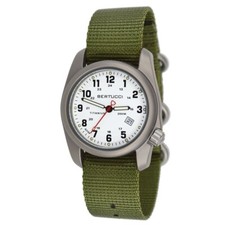 Bertucci A-2T Original Classic Men White Dial Green Strap Quartz Watch 12121