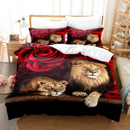 Lion Series Quilt/Doona/Duvet Cover Set Single/Double/Queen/King Bed PillowCases - Picture 12 of 19