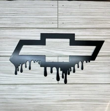 Chevy Dripping Emblem Metal Plasma Cut Wall Art Home Decor