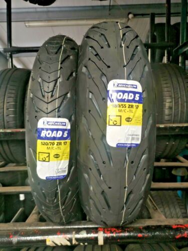 120/70ZR17 & 180/55ZR17 MICHELIN ROAD 5 TL MOTORCYCLE TYRES MATCHED PAIR! - Picture 1 of 5