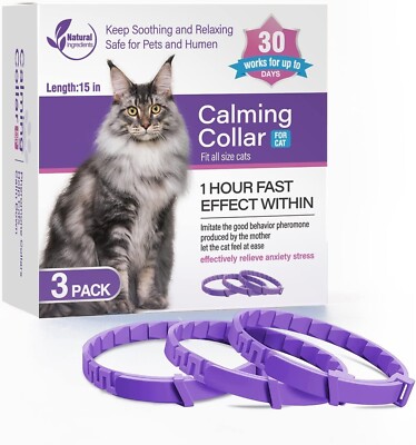 3 Pack Calming Collar for Cats and Kittens Pheromone Collar Efficient Relieve...