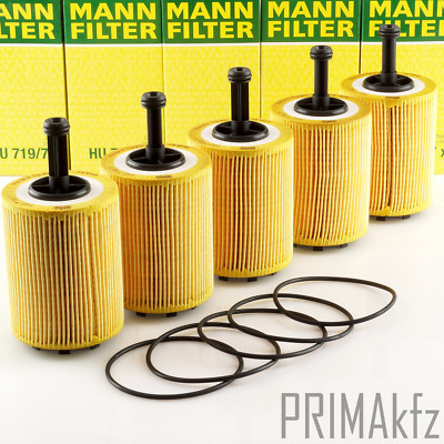 5x MANN HU719/7X Ölfilter für AUDI A3 A6 SEAT VW Golf 4 5 6 Passat Polo T5 TDI