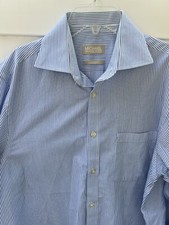 Michael Kors Men s Regular Fit Dress Shirt 15 32/33 Blue Stripe