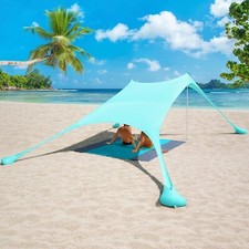 Tienda de Playa Almeja de Playa con Protección UV para 4 Personas Playa Sol Turquesa B407