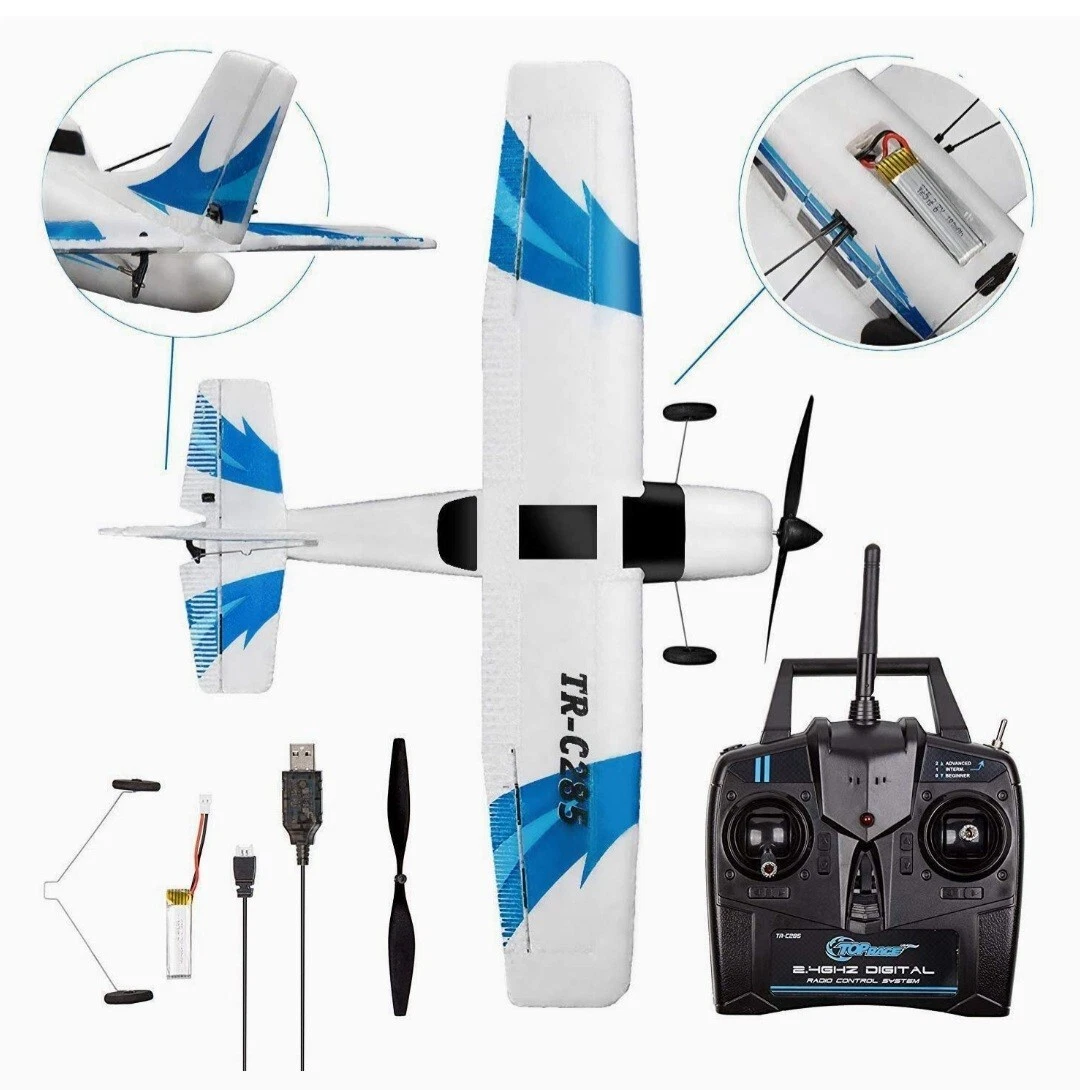 Top Race 3 Channel Remote Control Airplane The TR C285G Upgraded