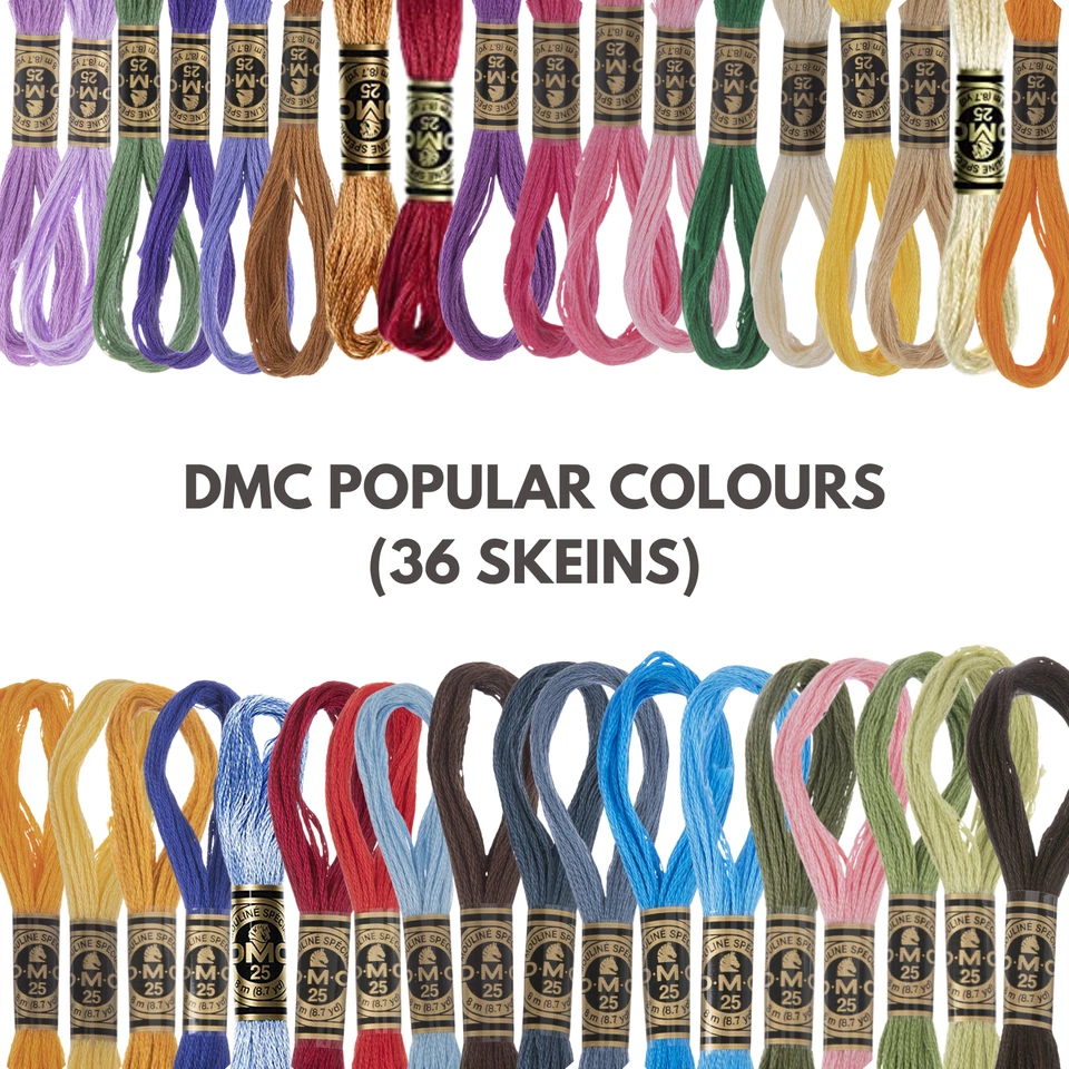 DMC Embroidery 36 Skeins Floss Pack, Anniversary or Holiday Colours & Scissors - Image 2 of 4