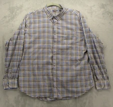 Van Heusen Flex Button Up Shirt Men's 2 X-Large Multicolor Geometric Plaid