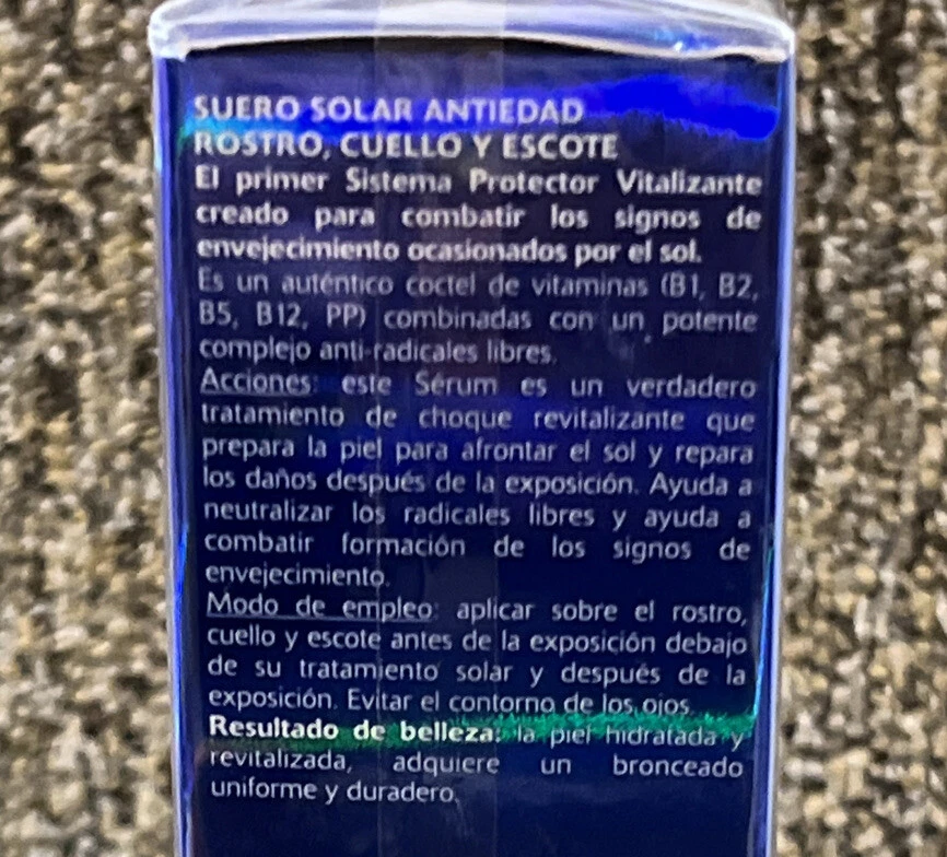 SUERO ORLANE SUERO SOLAR ANTIENVEJECIMIENTO Rostro, Cuello y Escote 1.7oz / 50ml NUEVO  Foto 4 de 4