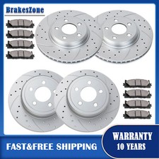 Front and Rear Brake Rotors Pads Kit for Dodge Challenger Magnum Slotted Brakes