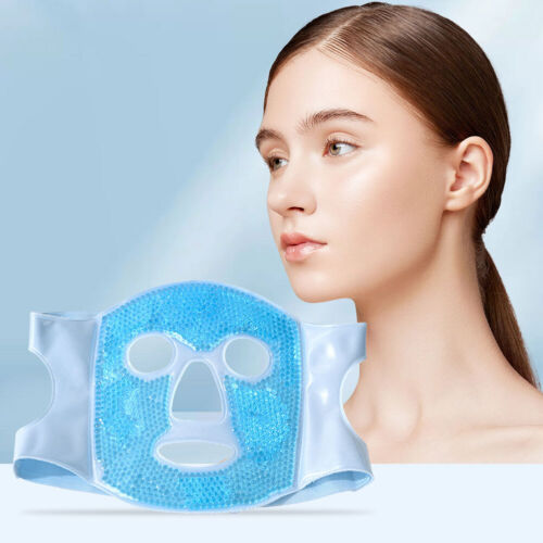 Cold Face Eye Mask Reusable Ice Face Mask for Dark Circles and Puffiness (Blue) - Picture 8 of 10