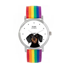 Toff London TLWS-68396 Ladies Black Dachshund Dog Head Watch