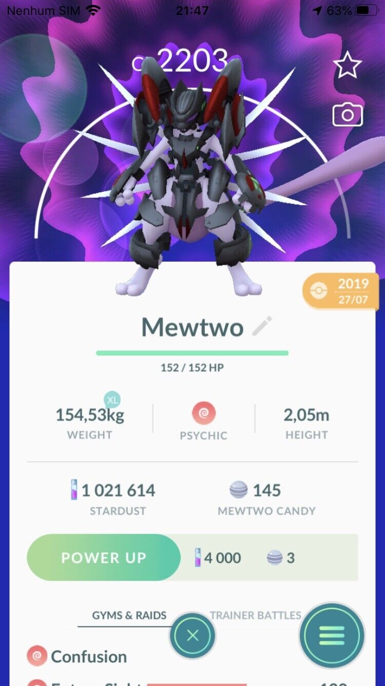 Armored Mewtwo Pokemon Trade Go LV25 Pokémon PVP Ultra League Read  Description