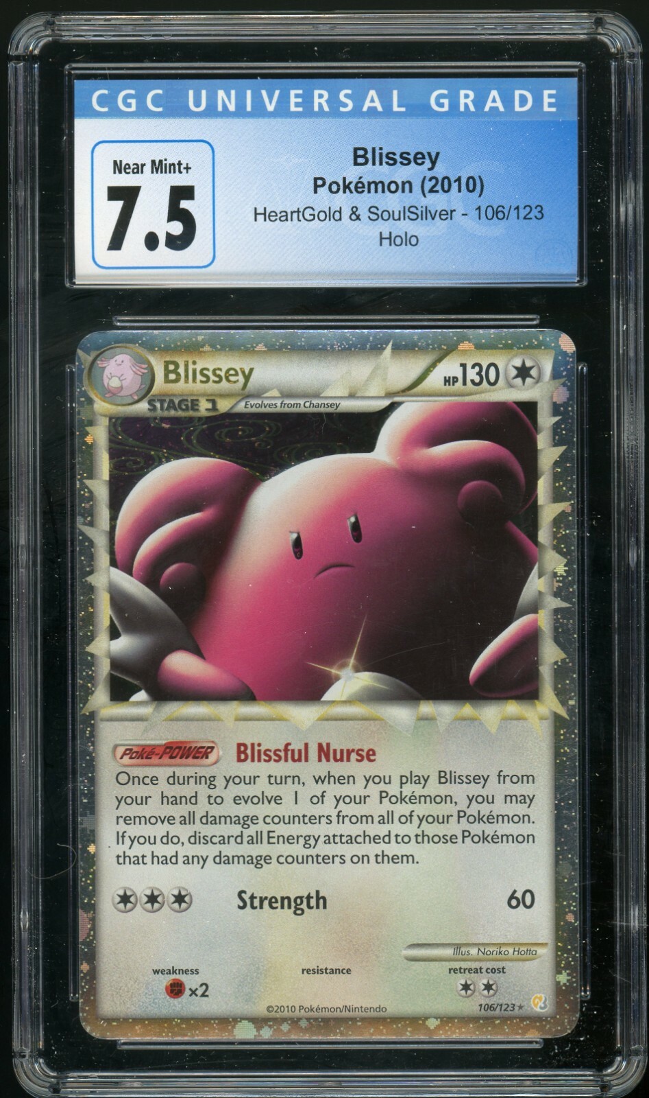 BLISSEY (2010) Pokemon HeartGold & SoulSilver Holo Rare 106/123 CGC 7.5 NM+  | eBay