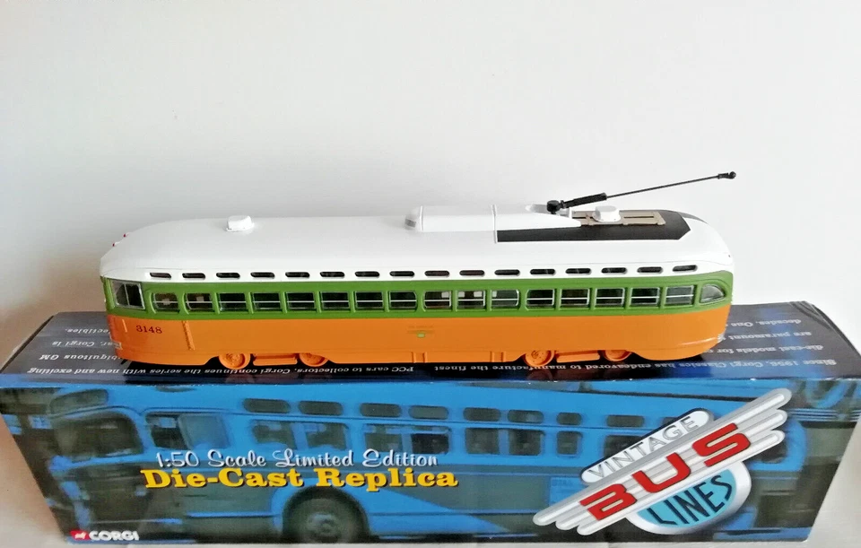 Corgi 1:50 PCC Streetcar Fruit Salad Los Angeles OVP US55021 Vintage Bus Lines - Bild 3 von 4