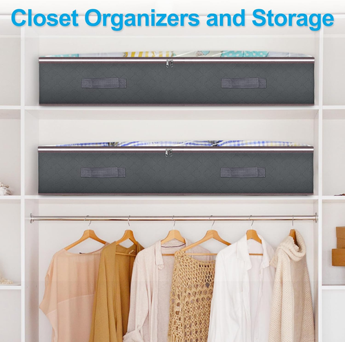90L under Bed Storage Containers, Closet Organizers and Storage Bins, Foldable U - Picture 3 of 7